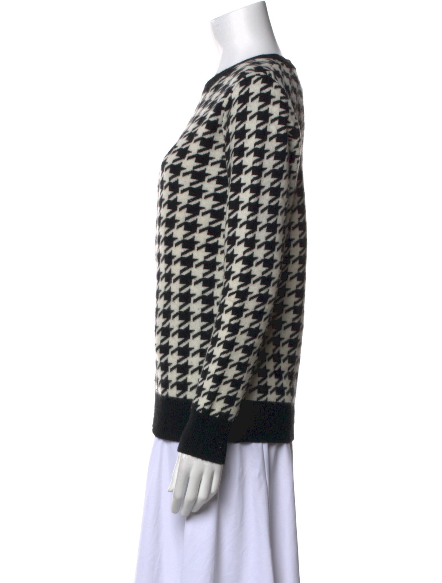 Madeleine Thompson Wool Houndstooth Print Sweater