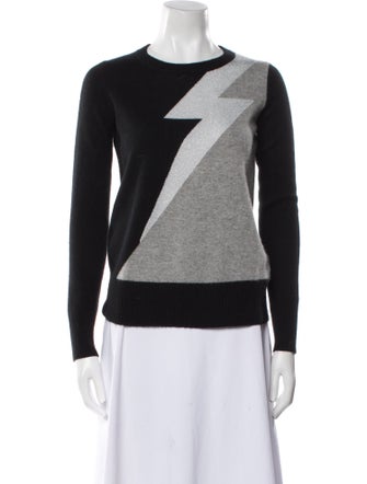 Madeleine Thompson Colorblock Pattern Crew Neck Sweater