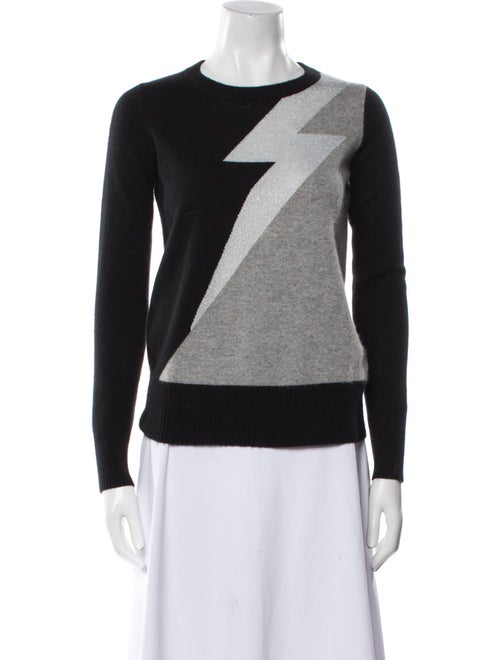 Madeleine Thompson Colorblock Pattern Crew Neck Sweater