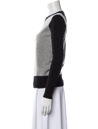 Madeleine Thompson Colorblock Pattern Crew Neck Sweater