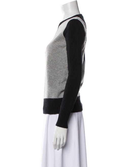 Madeleine Thompson Colorblock Pattern Crew Neck Sweater