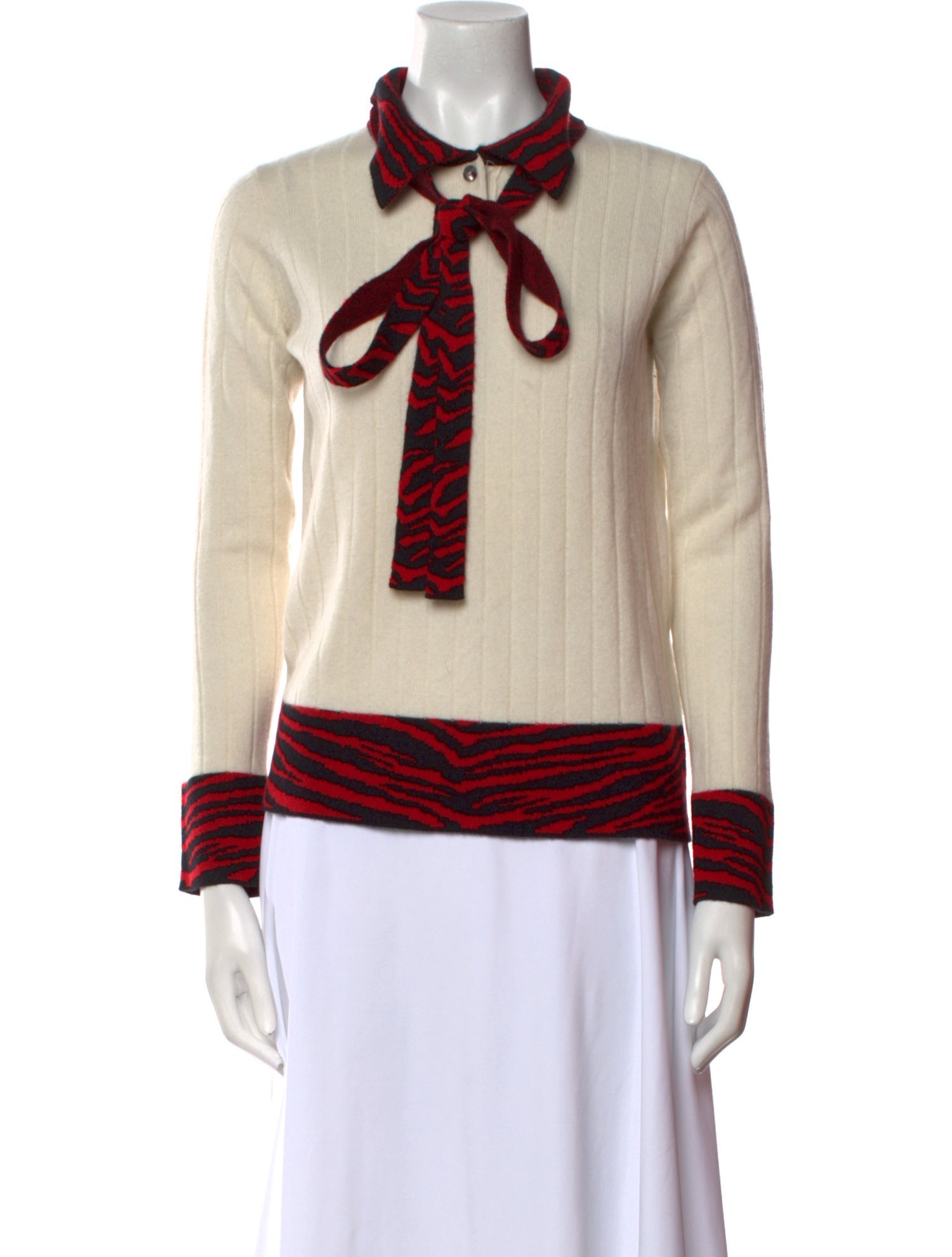 Madeleine Thompson Cashmere Animal Print Sweater