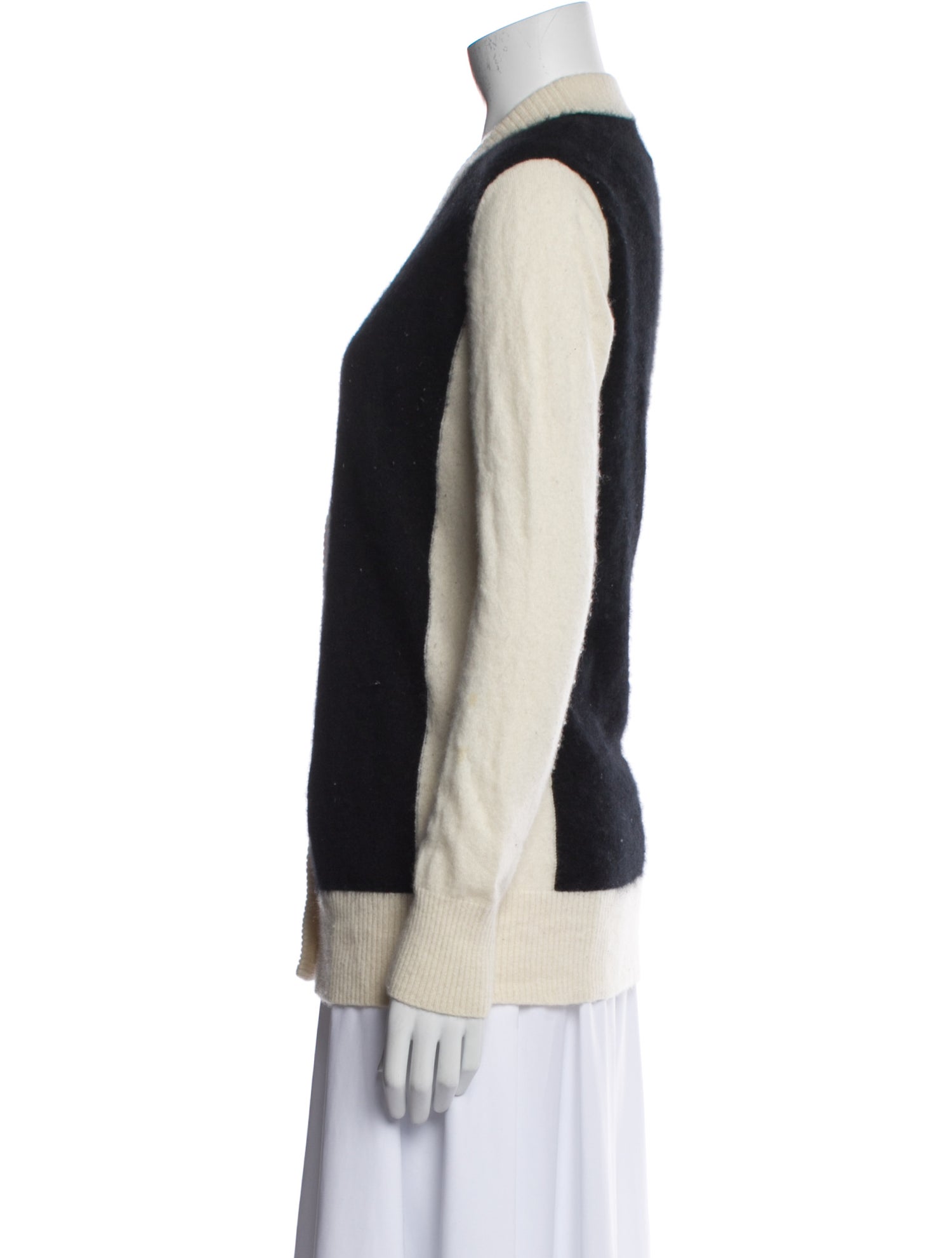 Madeleine Thompson Cashmere Colorblock Pattern Sweater