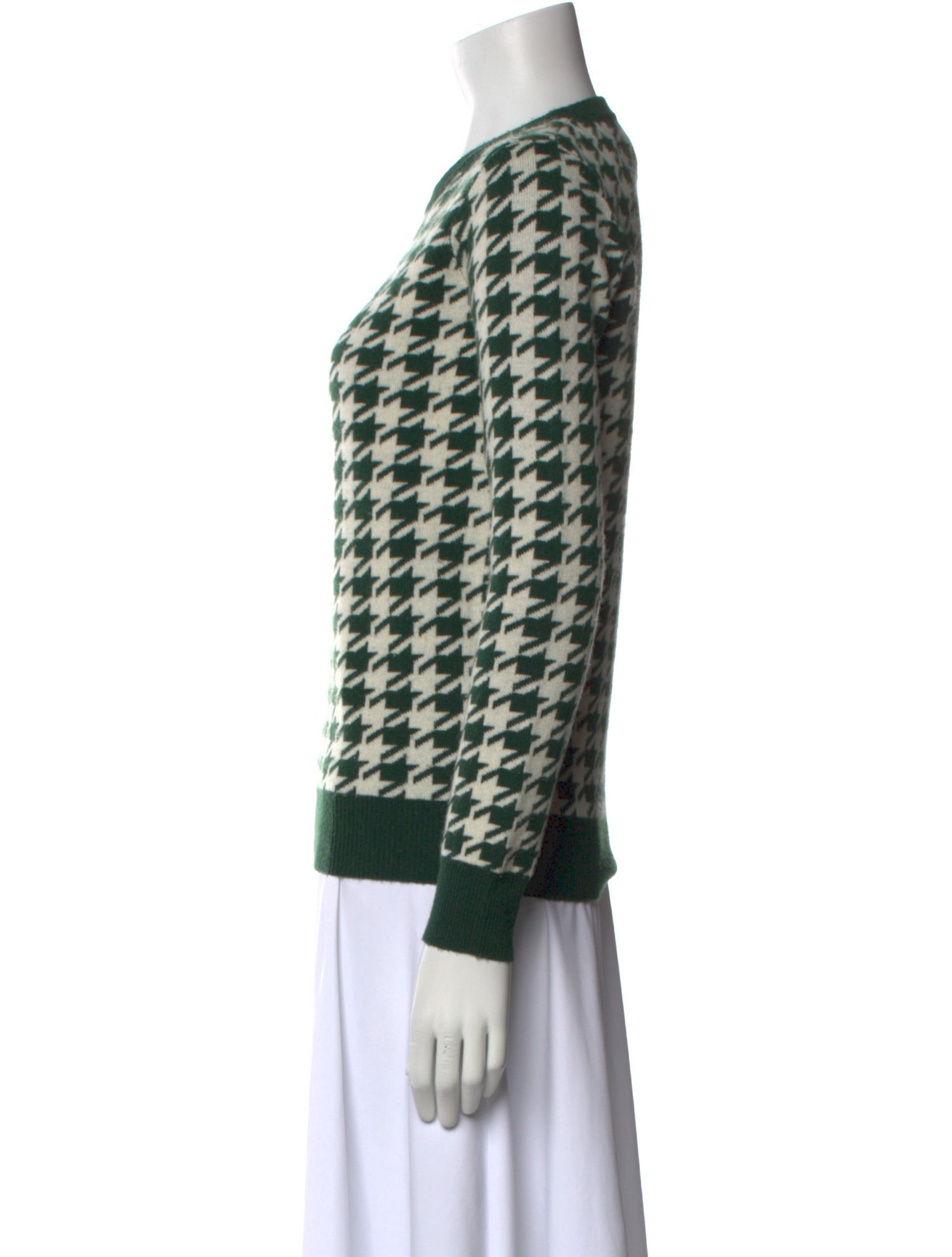 Madeleine Thompson Wool Houndstooth Print Sweater
