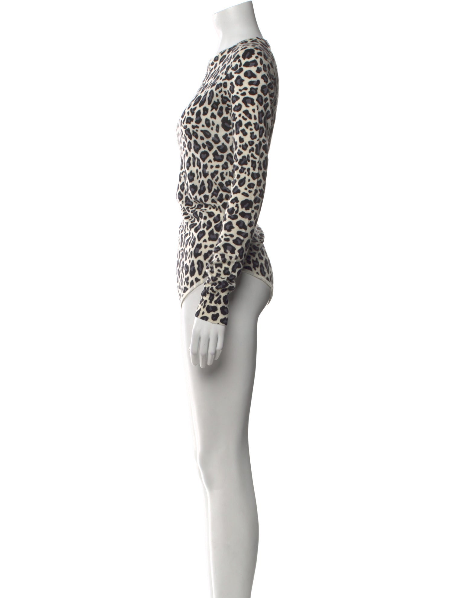 Madeleine Thompson Cashmere Animal Print Bodysuit