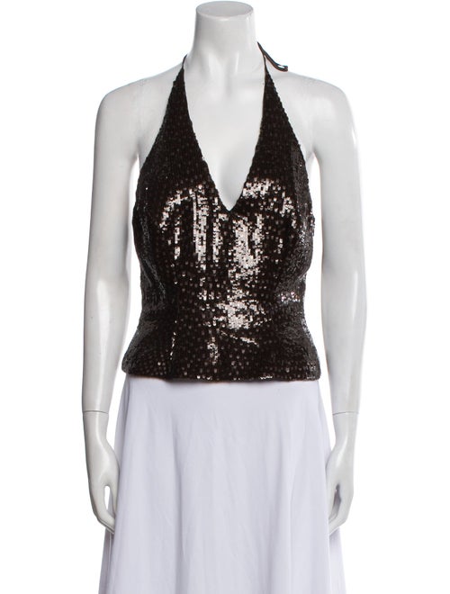 Melinda Eng Silk Halterneck Crop Top