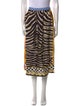 Me369 Animal Print Midi Length Skirt