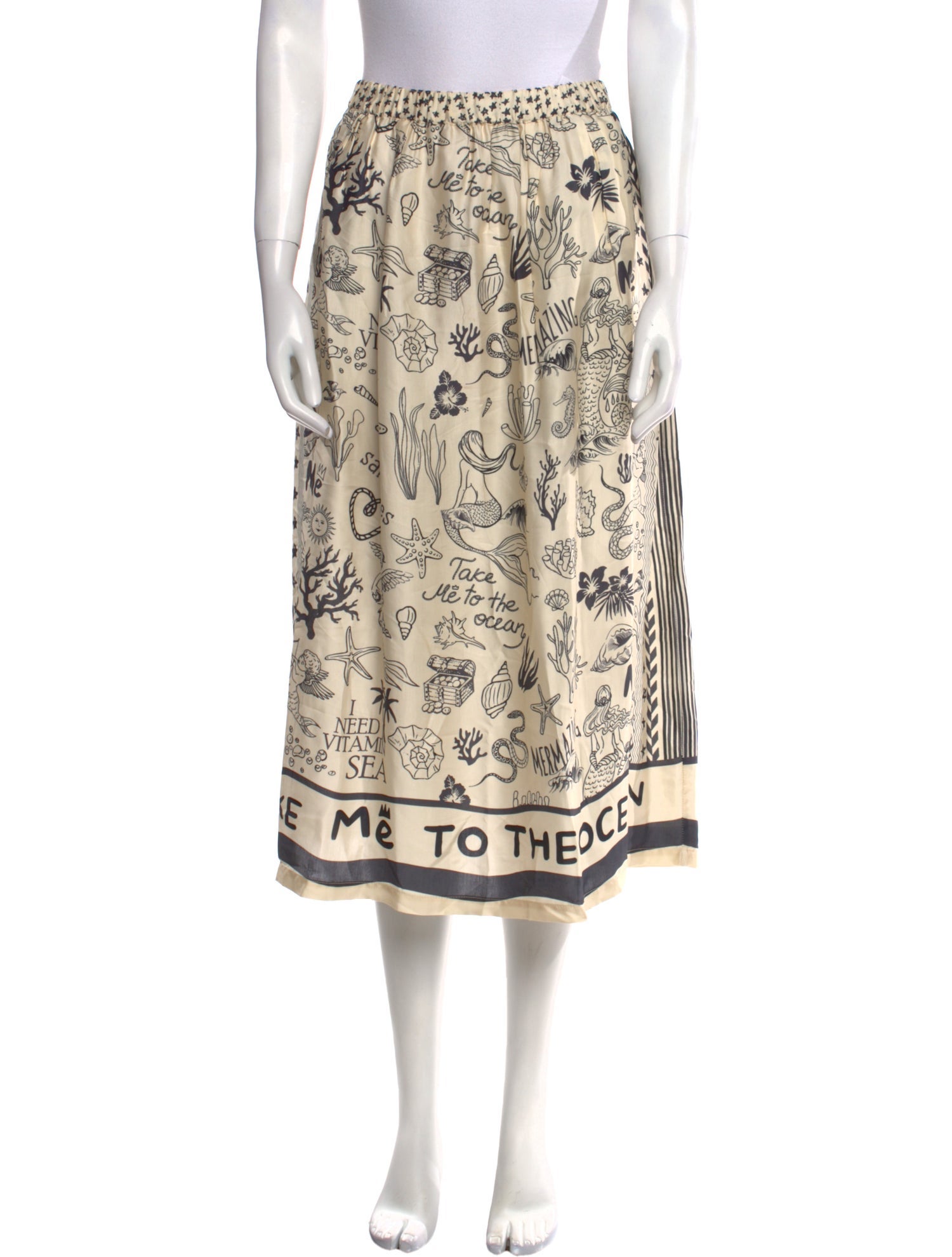 Me369 Printed Midi Length Skirt