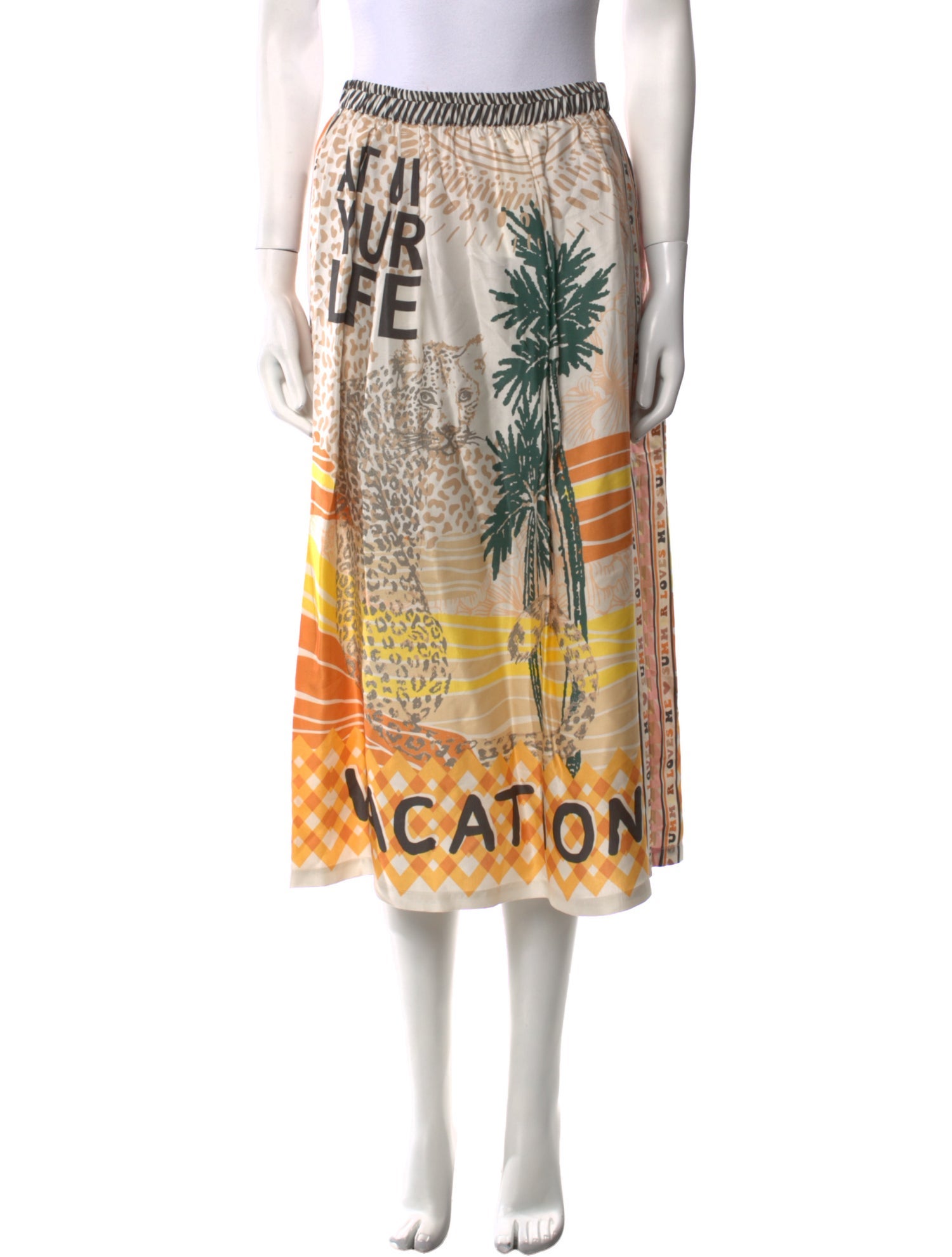 Me369 Printed Midi Length Skirt