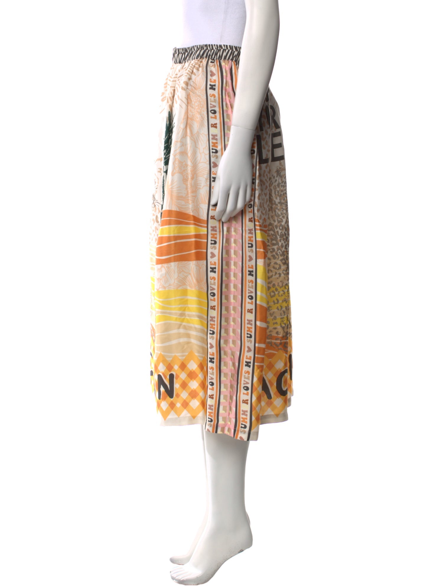 Me369 Printed Midi Length Skirt