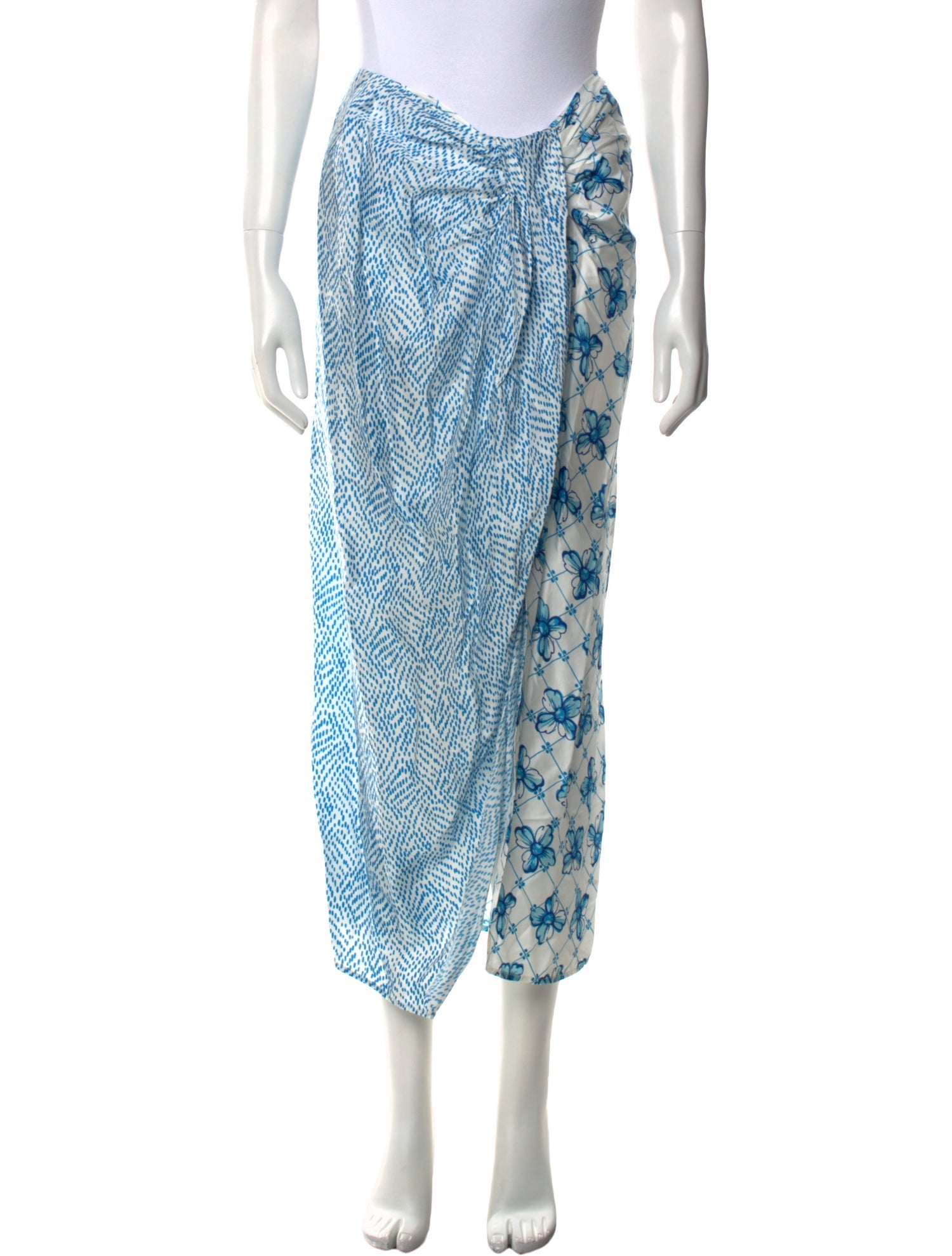 Me369 Floral Print Midi Length Skirt