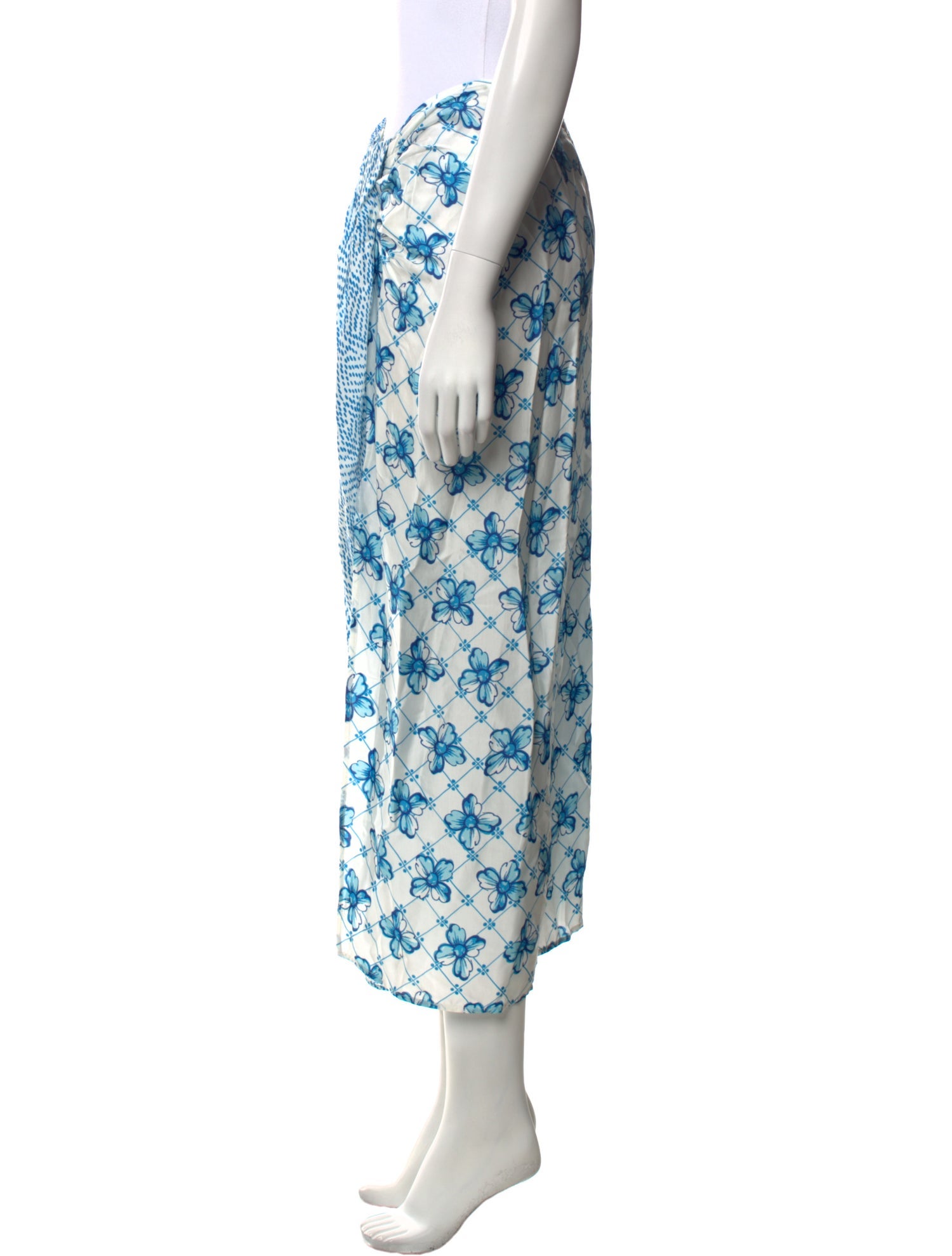 Me369 Floral Print Midi Length Skirt