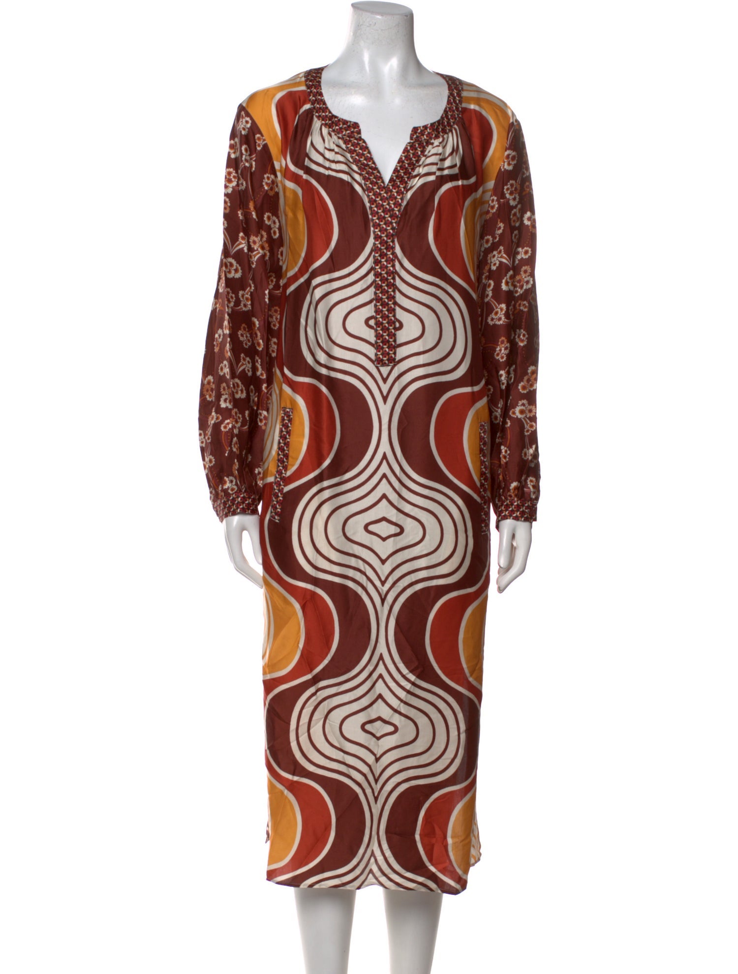 Me369 Printed Midi Length Dress w/ Tags