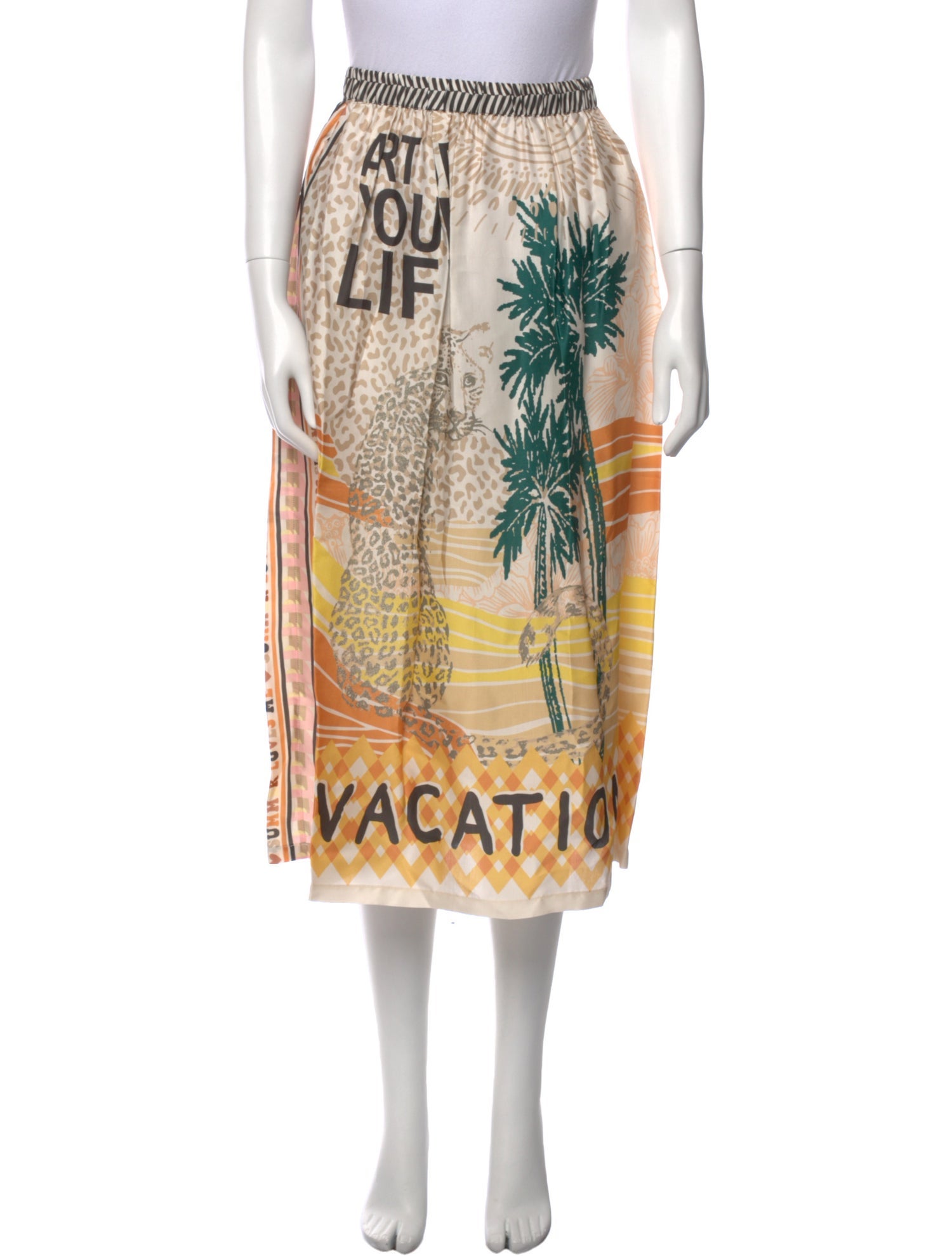 Me369 Printed Midi Length Skirt w/ Tags