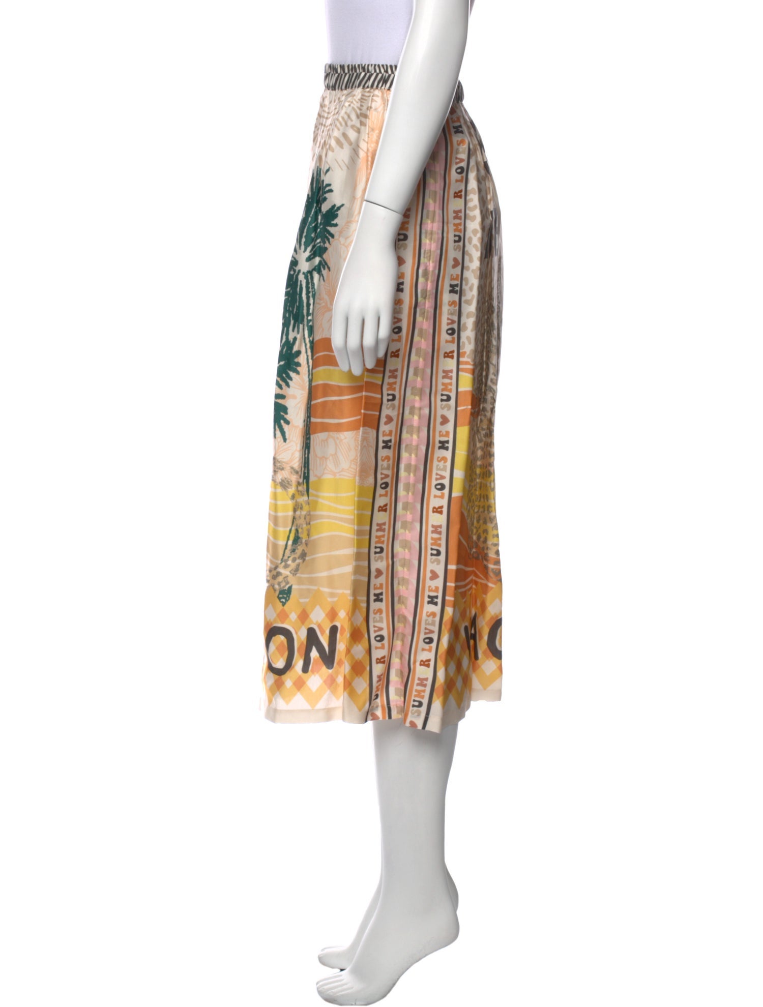 Me369 Printed Midi Length Skirt w/ Tags