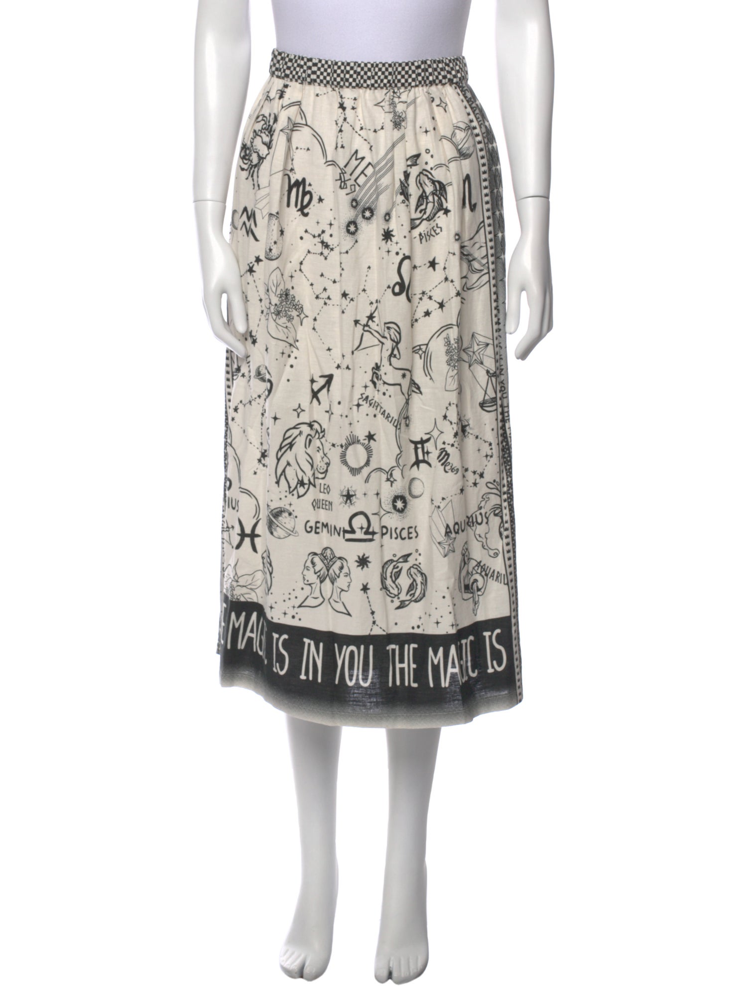 Me369 Linen Midi Length Skirt