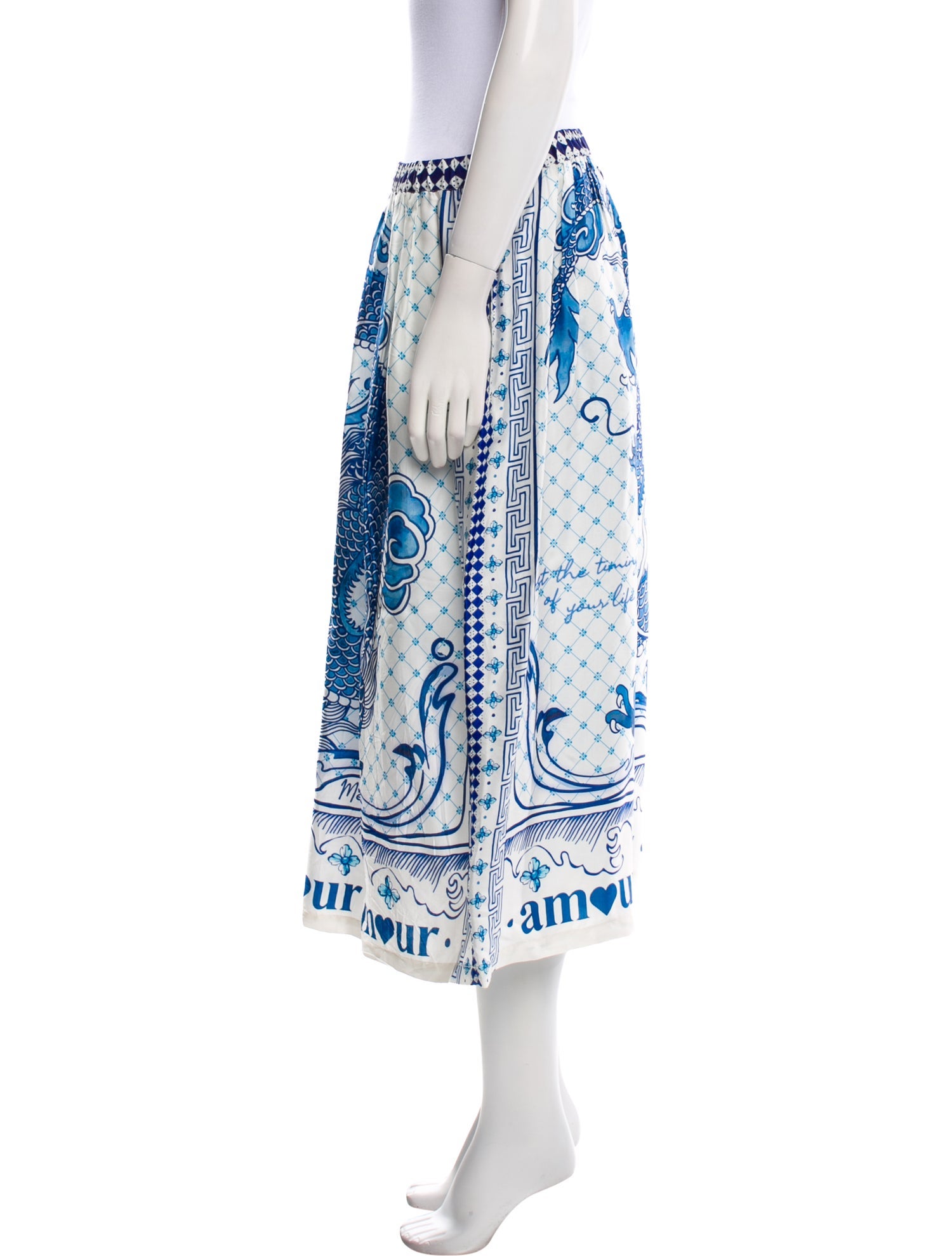 Me369 Printed Midi Length Skirt