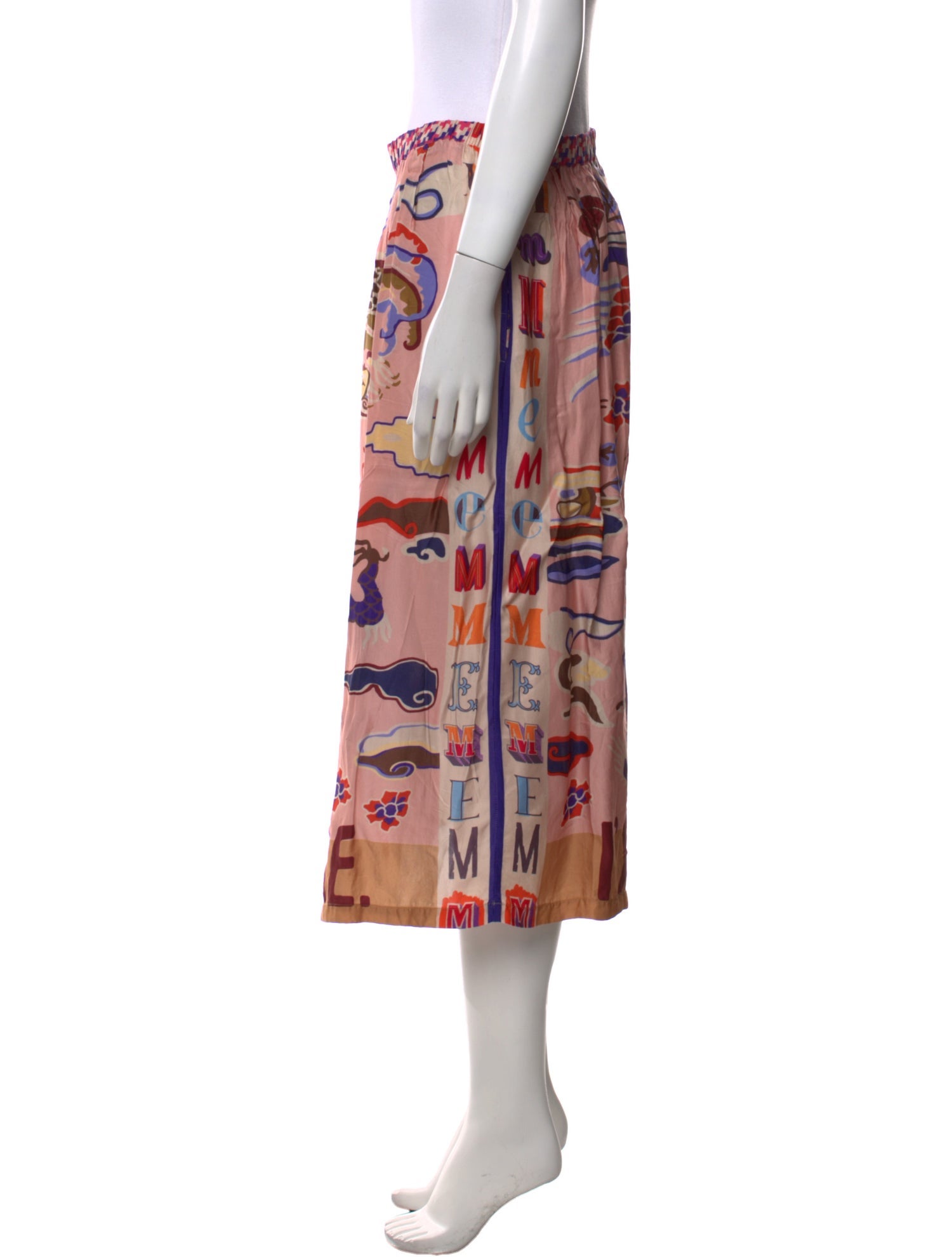 Me369 Silk Midi Length Skirt