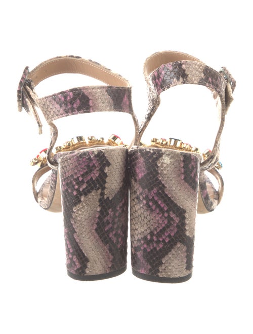 Marc Ellis Embossed Leather Animal Print Sandals