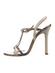 Marc Ellis Leather Animal Print T-Strap Sandals