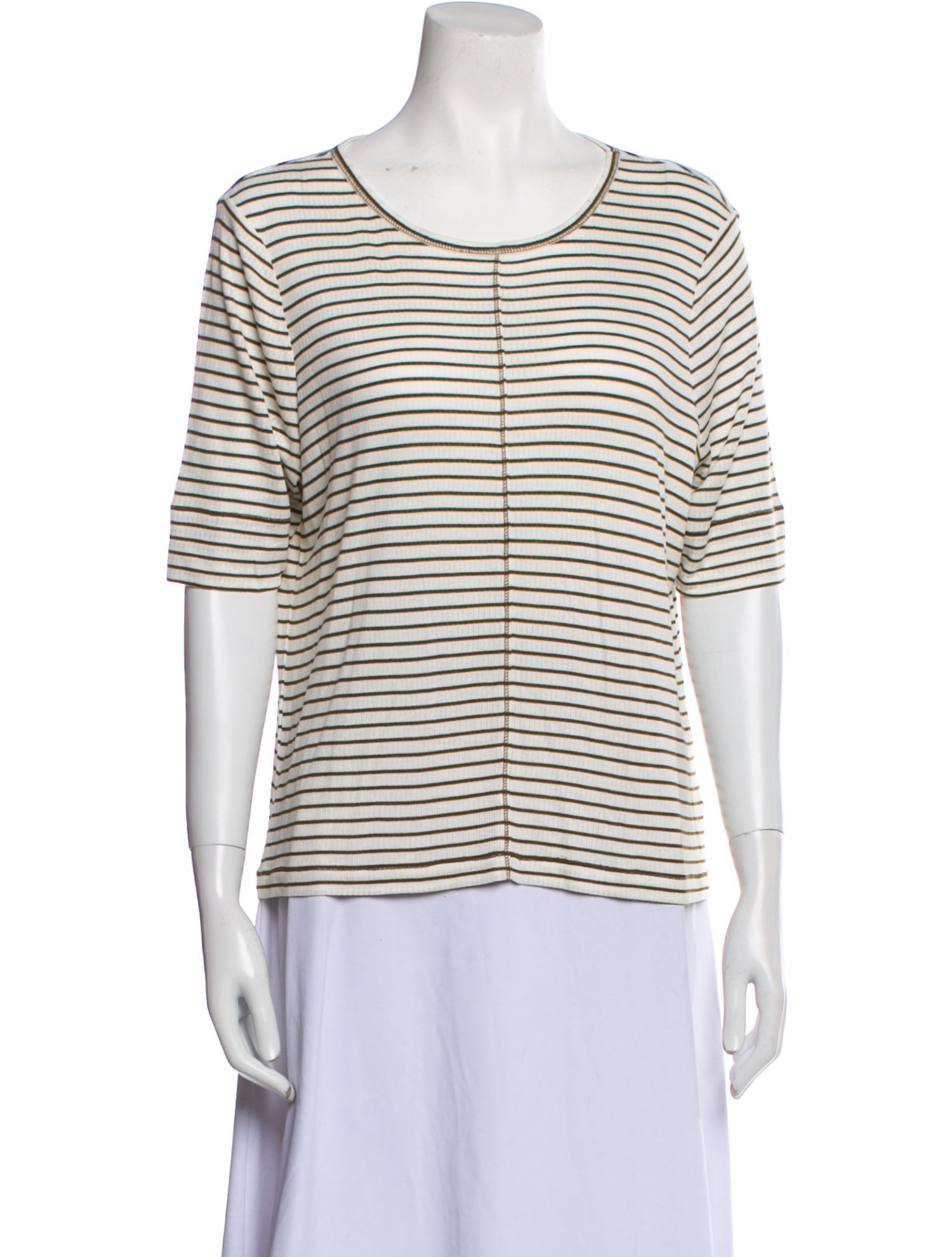 ME+EM Striped Scoop Neck T-Shirt