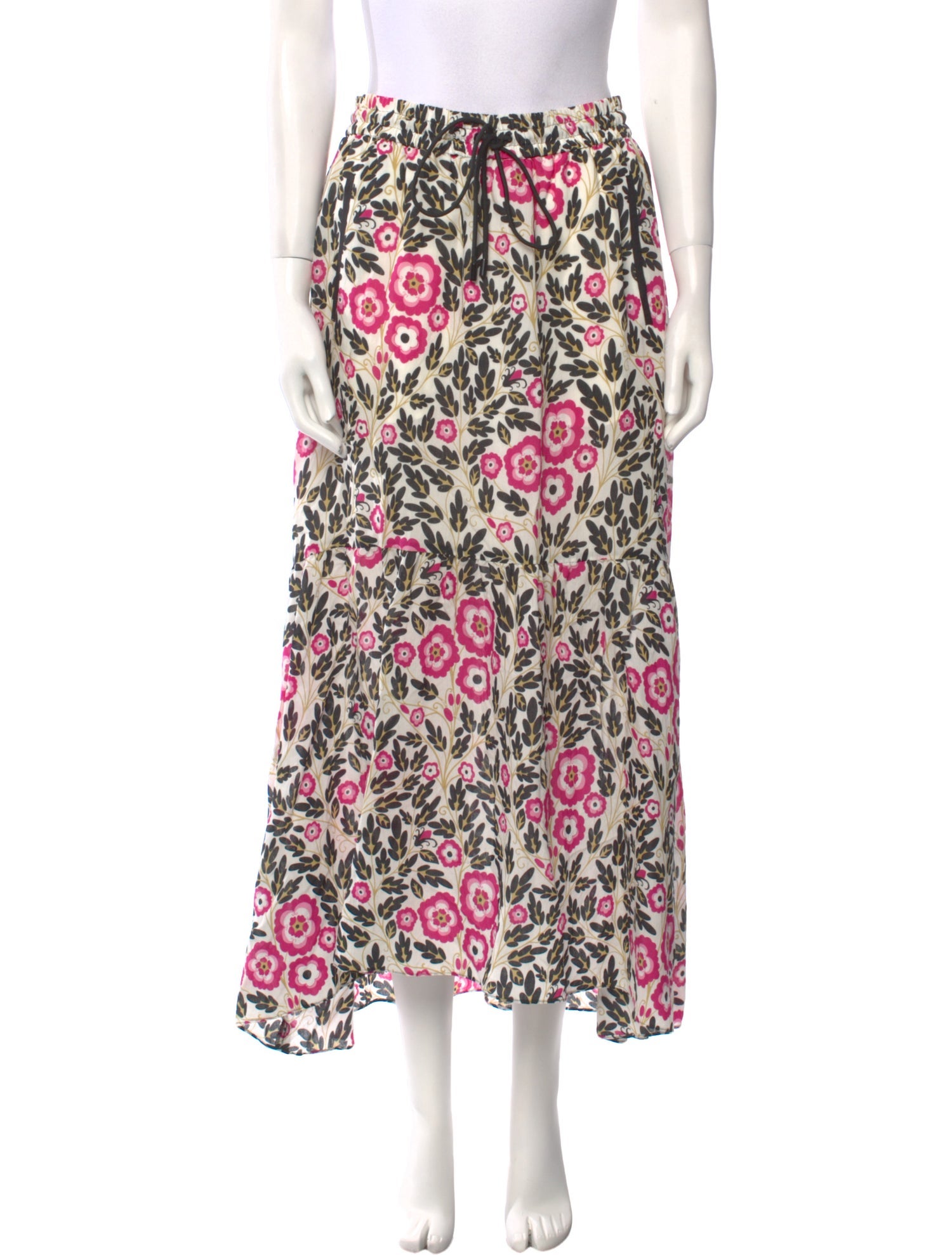 ME+EM Floral Print Long Skirt