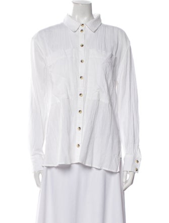 ME+EM Long Sleeve Button-Up Top
