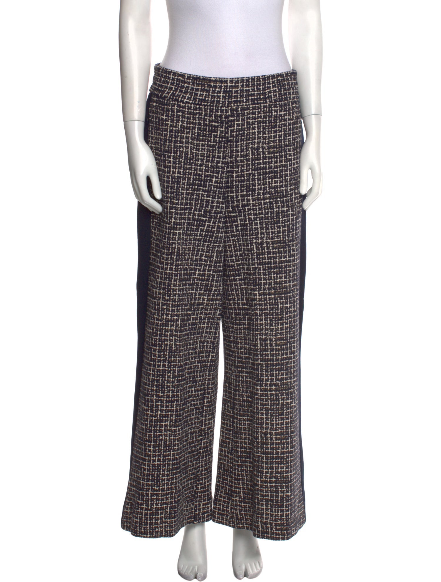 ME+EM Plaid Print Wide Leg Pants