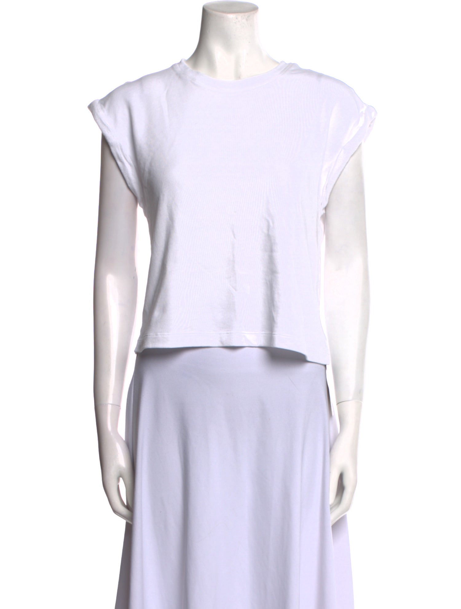 ME+EM Crew Neck Short Sleeve Crop Top