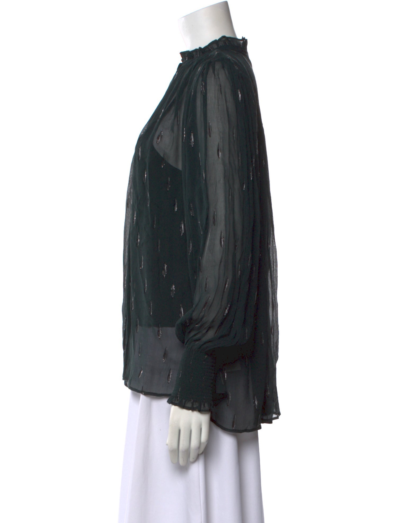 ME+EM Silk Mock Neck Blouse