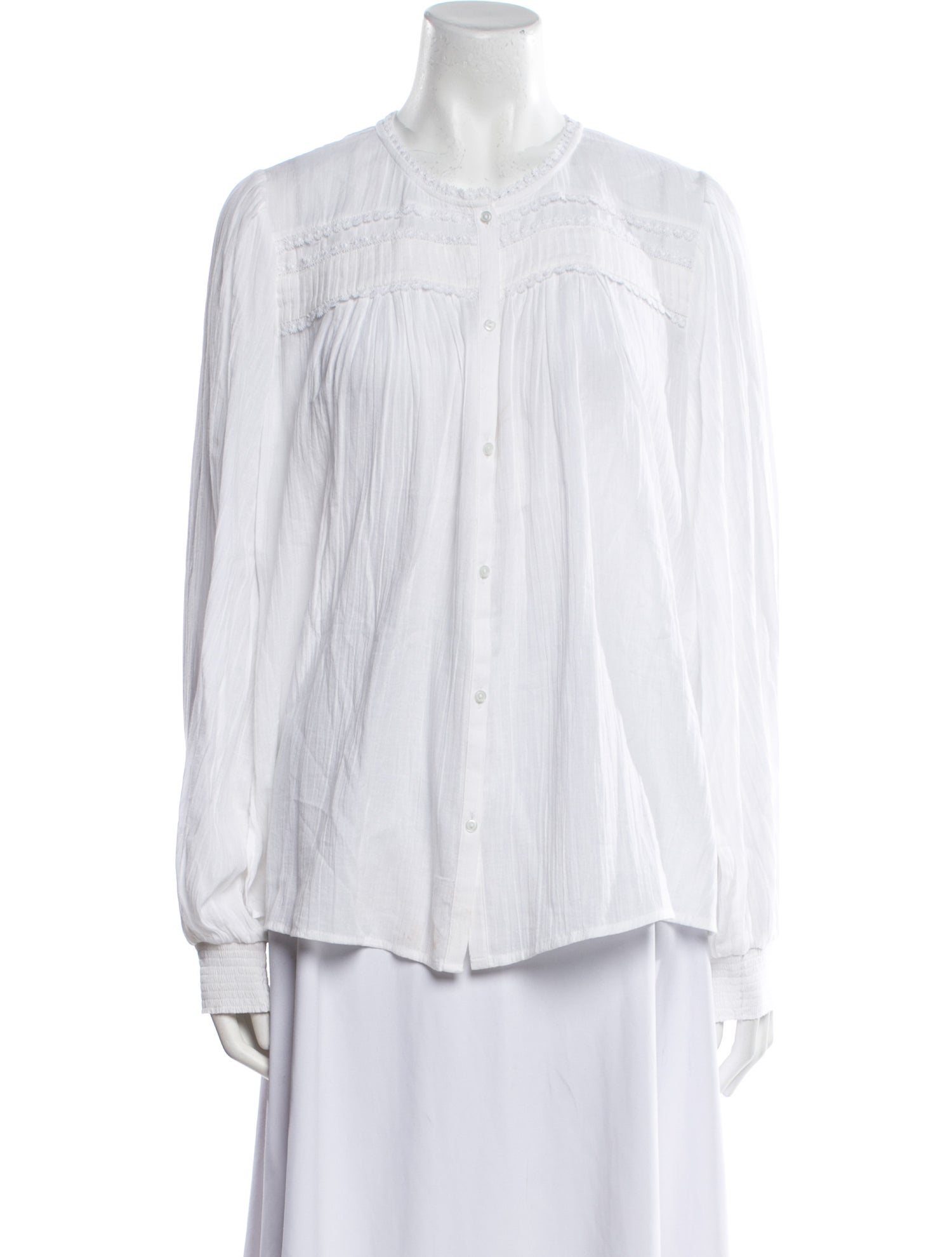 ME+EM Long Sleeve Button-Up Top