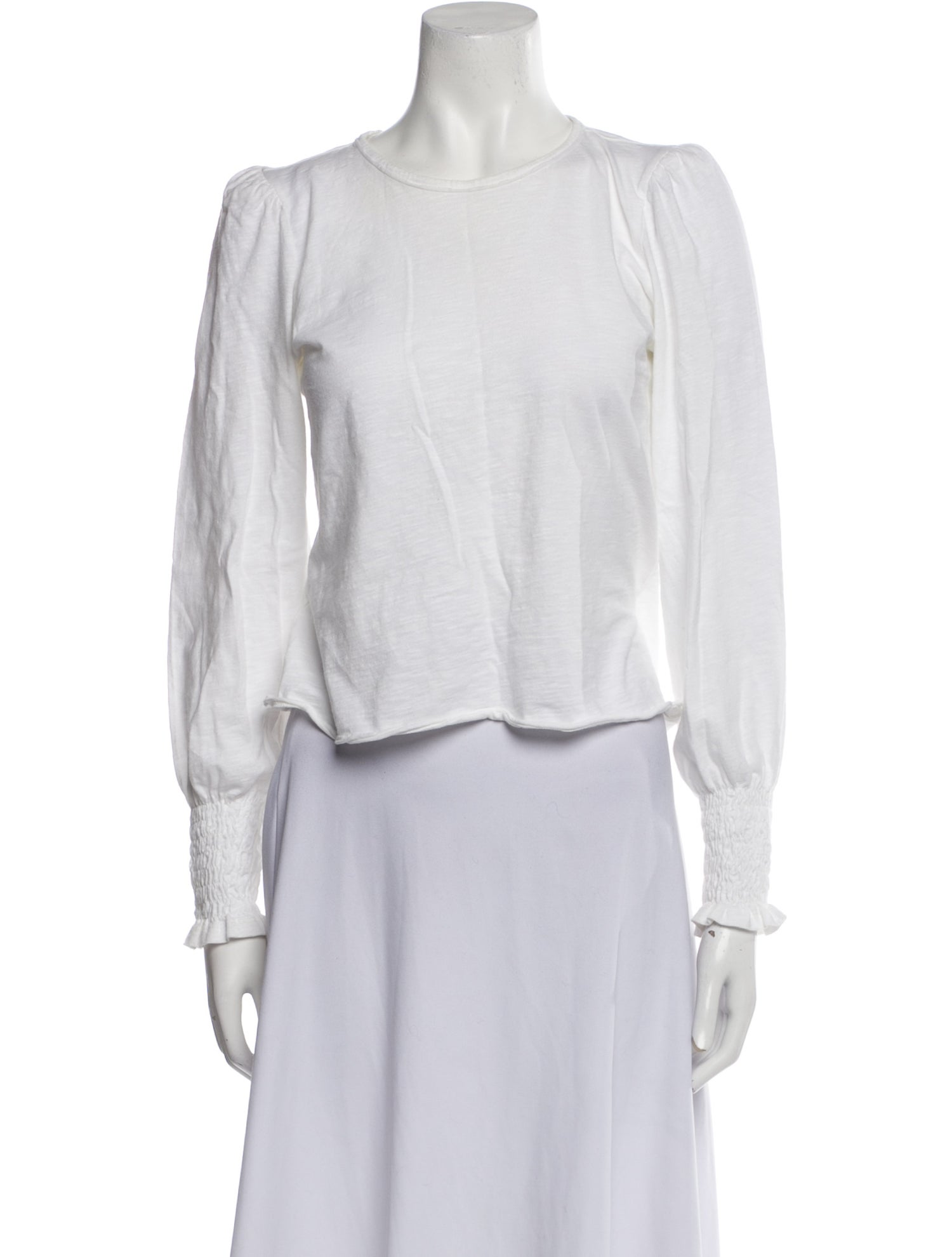 ME+EM Crew Neck Long Sleeve Crop Top