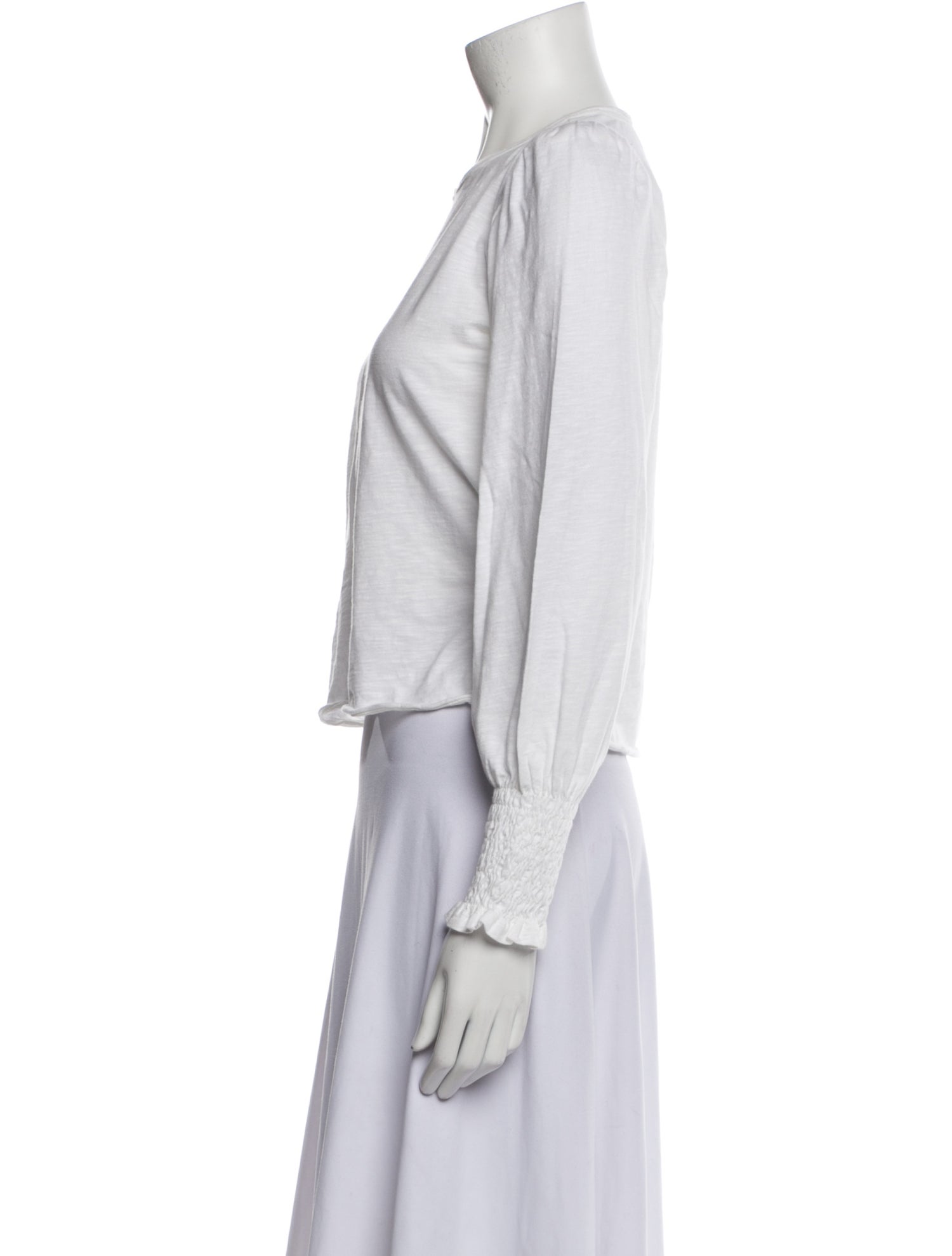 ME+EM Crew Neck Long Sleeve Crop Top