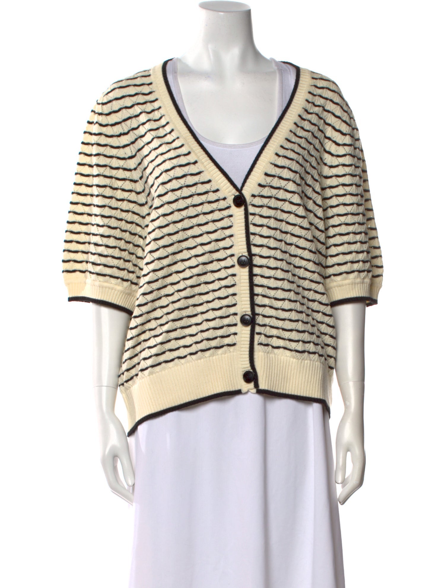 ME+EM Striped V-Neck Sweater