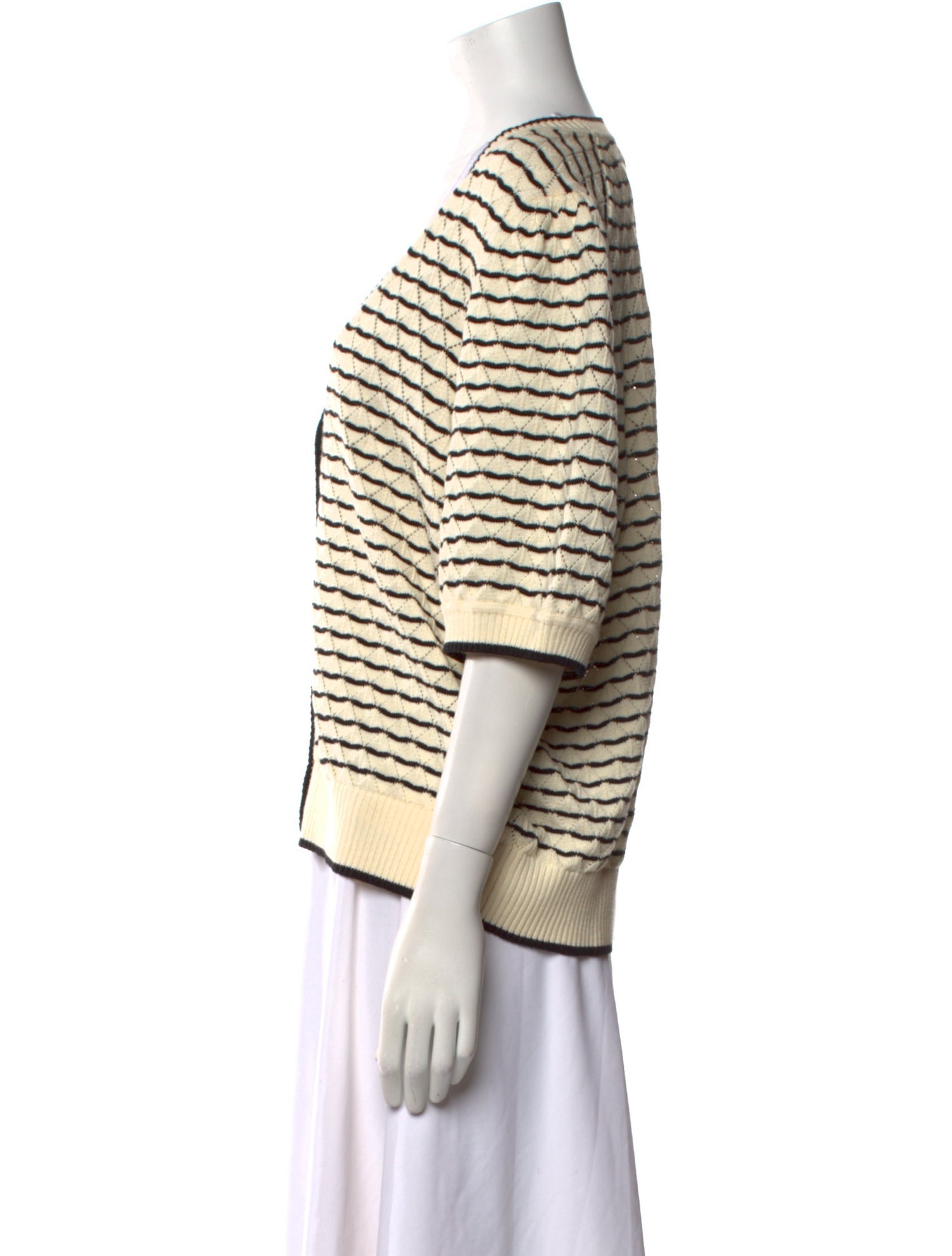 ME+EM Striped V-Neck Sweater