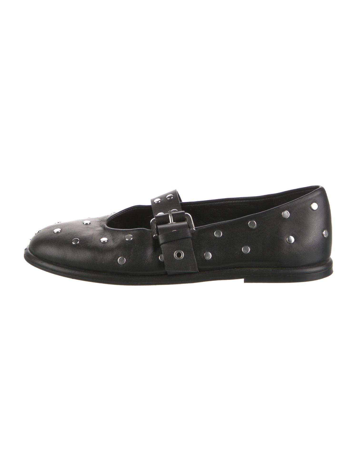 ME+EM Leather Studded Accents Mary Jane Flats