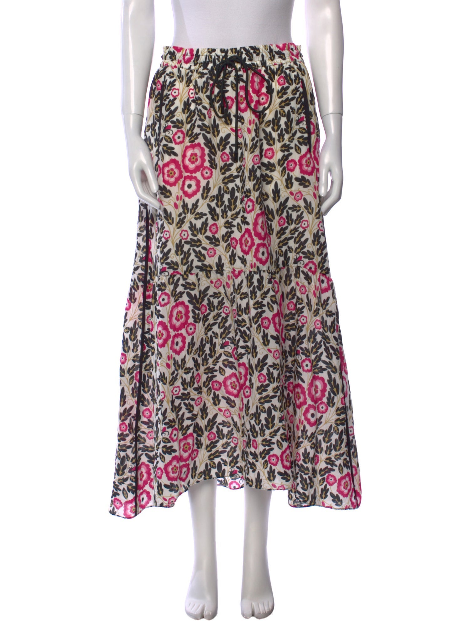 ME+EM Floral Print Long Skirt