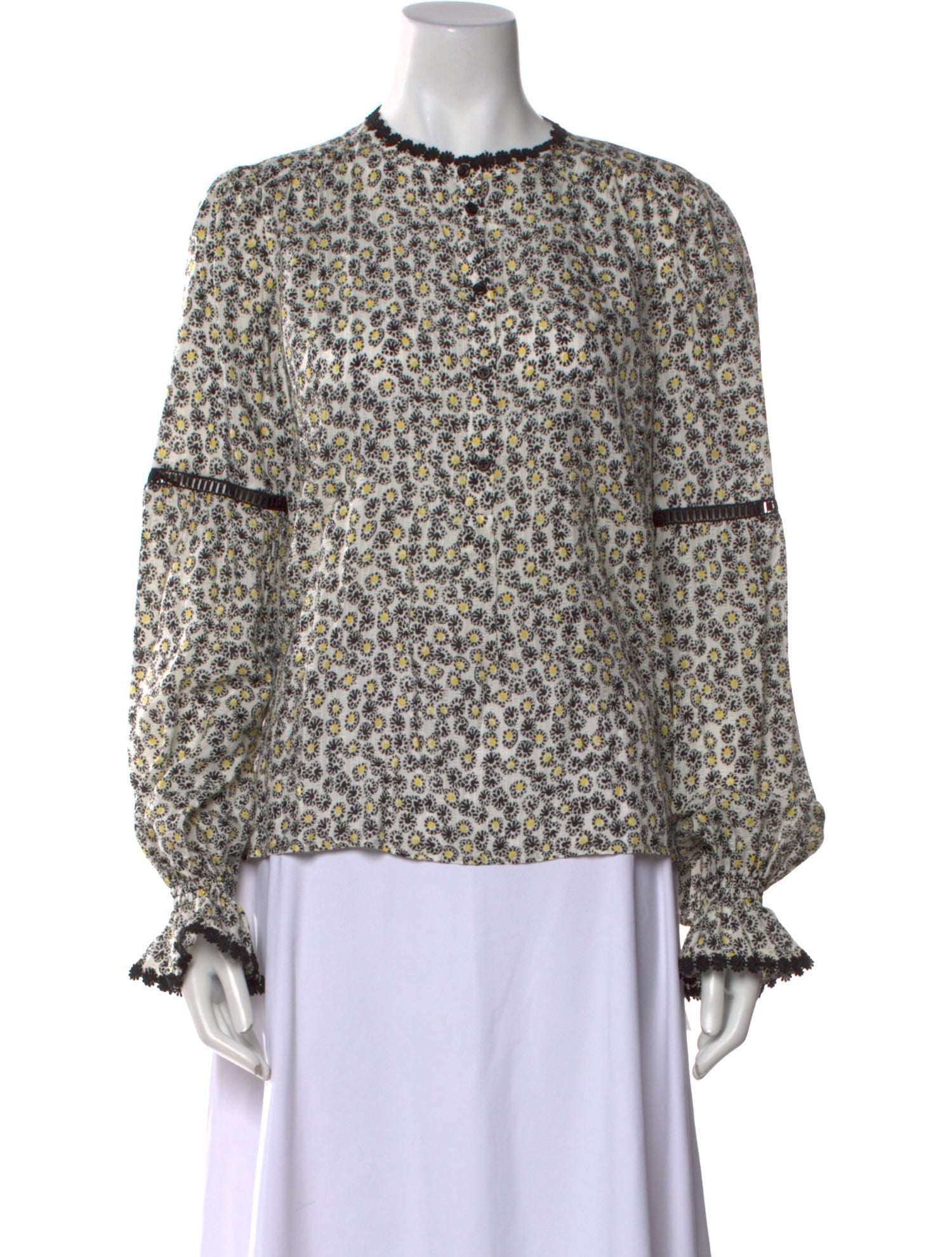 ME+EM Floral Print Crew Neck Blouse w/ Tags