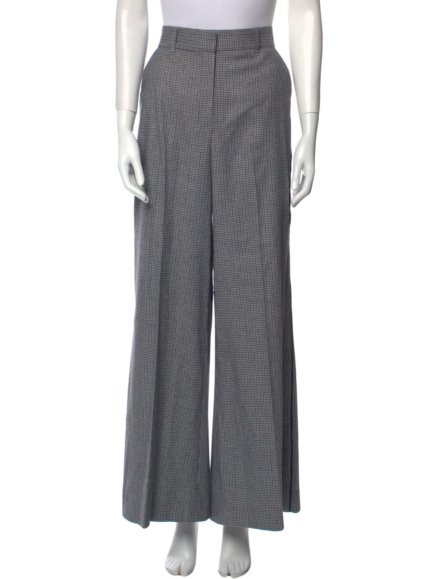 ME+EM Plaid Print Wide Leg Pants