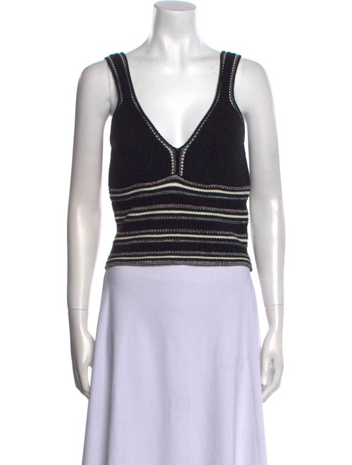 ME+EM Striped V-Neck Crop Top