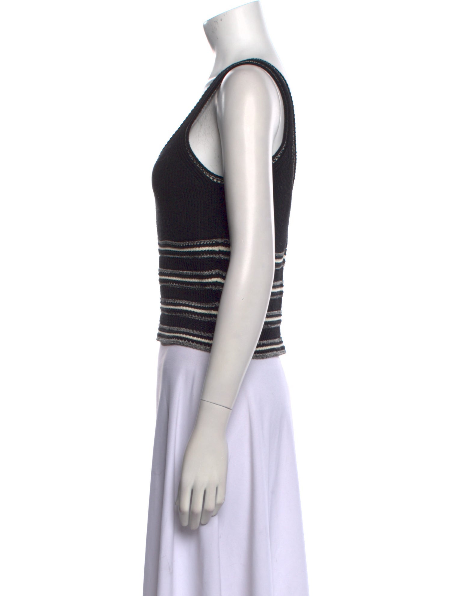 ME+EM Striped V-Neck Crop Top