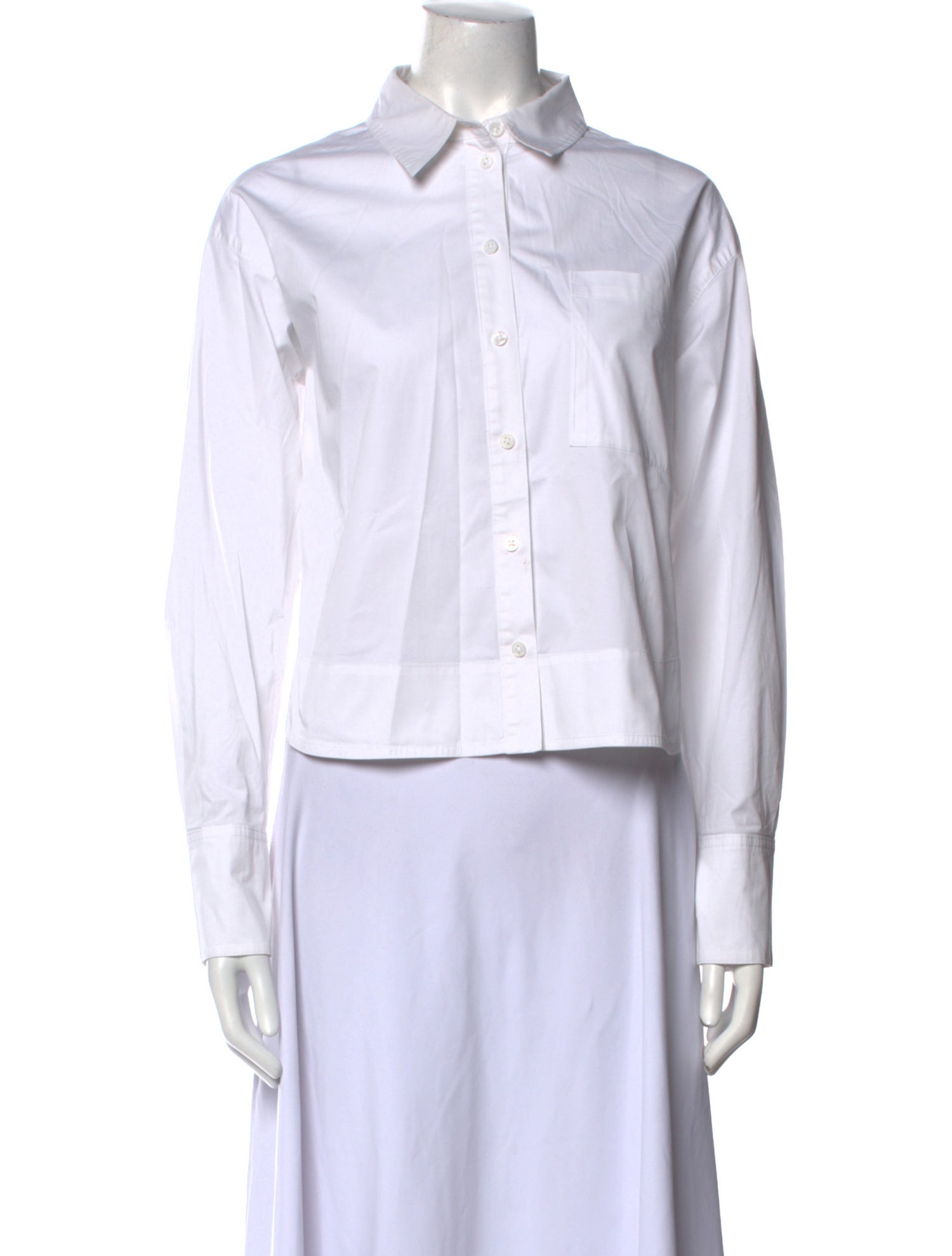 ME+EM Long Sleeve Button-Up Top