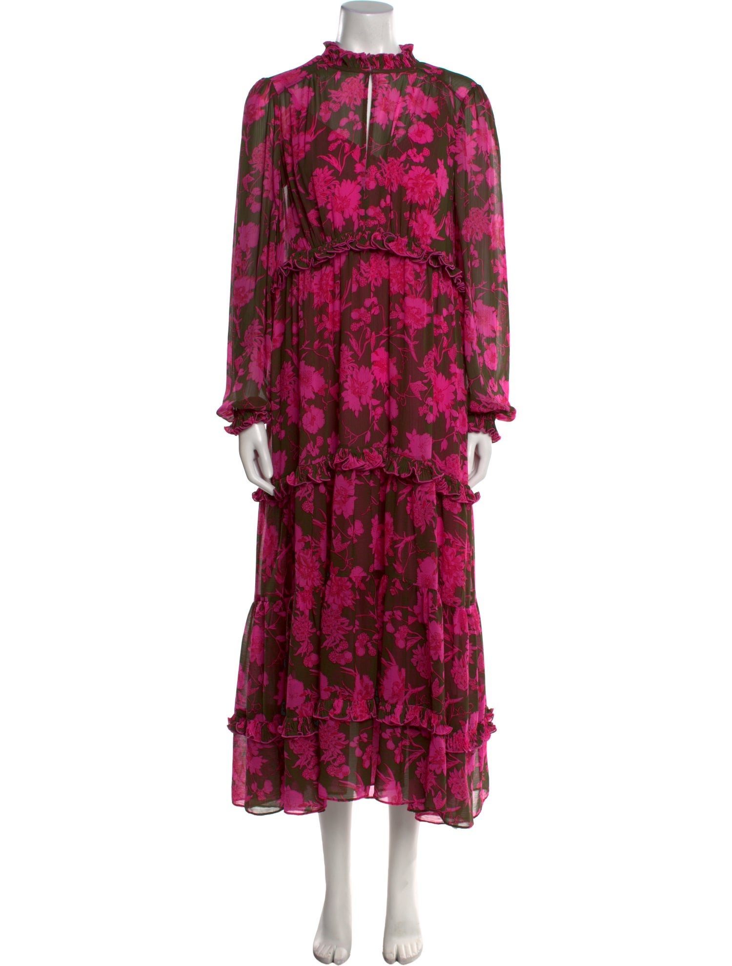 ME+EM Floral Print Long Dress