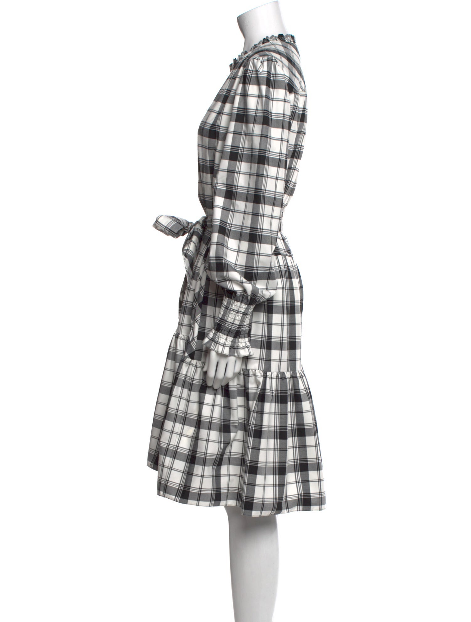 ME+EM Plaid Print Midi Length Dress