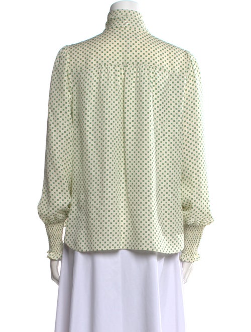 ME+EM Silk Polka Dot Print Button-Up Top