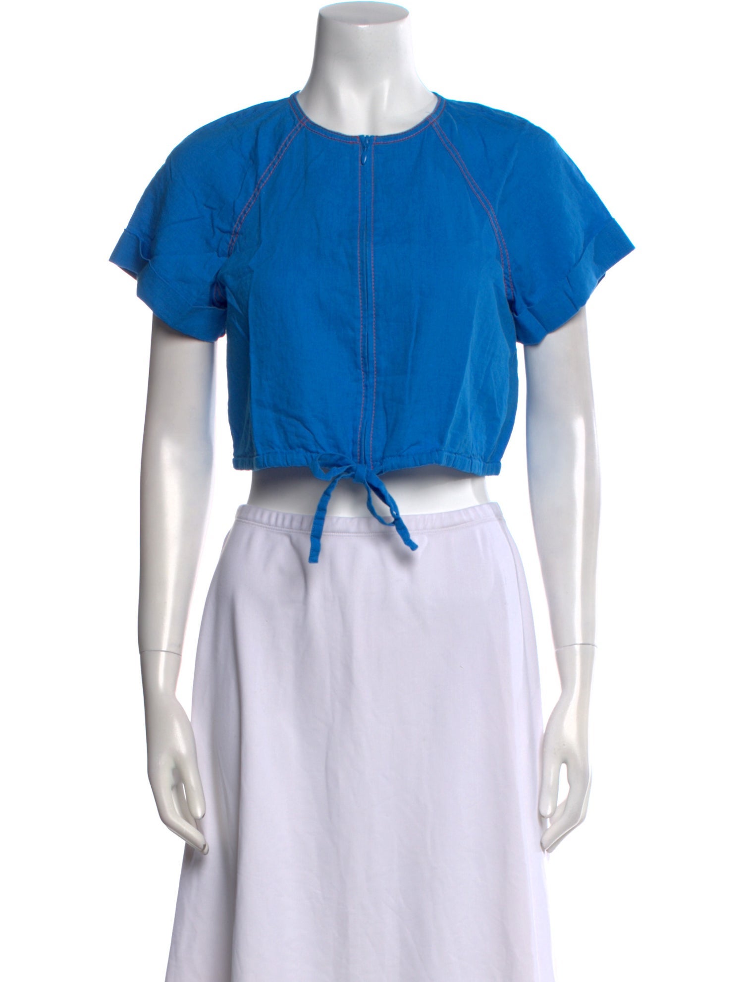 ME+EM Crew Neck Short Sleeve Crop Top