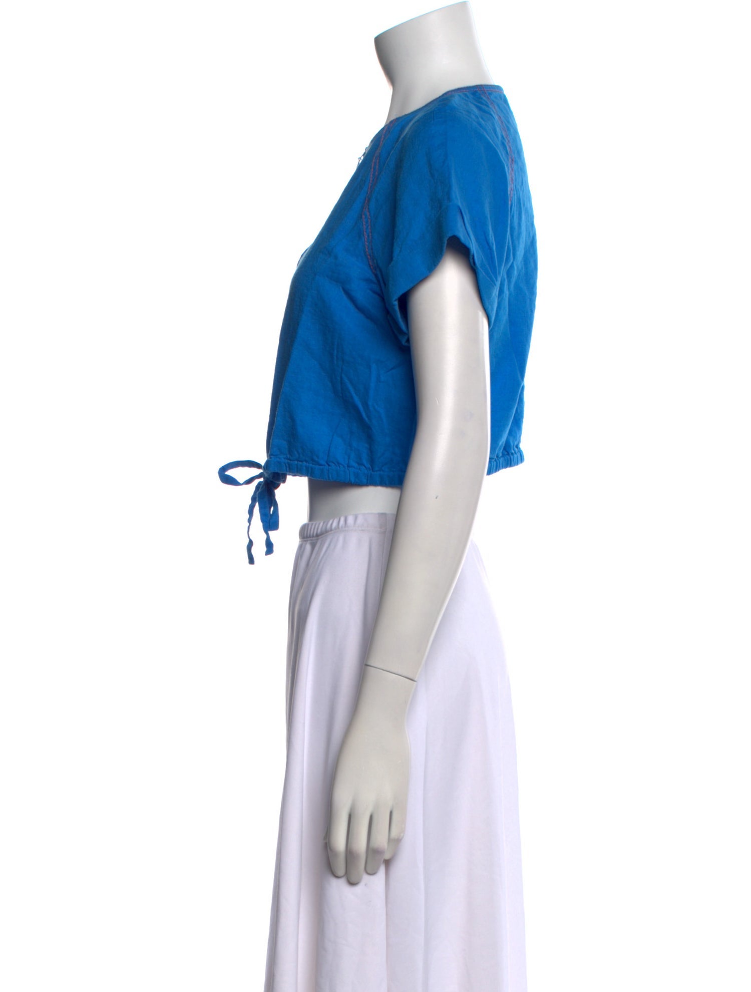 ME+EM Crew Neck Short Sleeve Crop Top