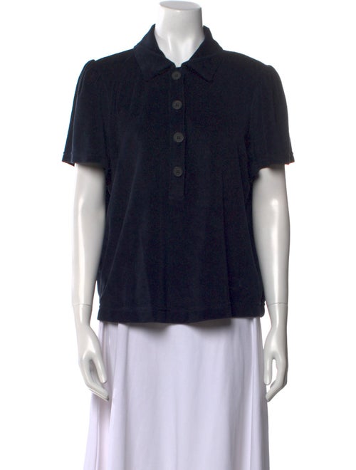 ME+EM Short Sleeve Button-Up Top