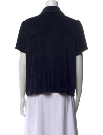 ME+EM Short Sleeve Button-Up Top