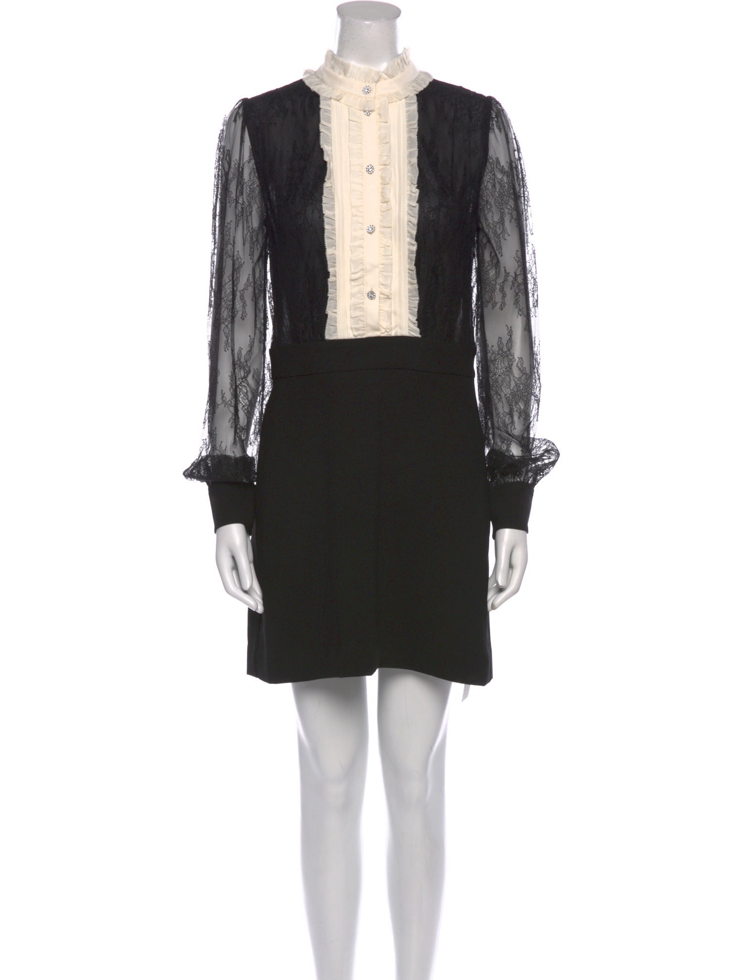 ME+EM Lace Pattern Mini Dress